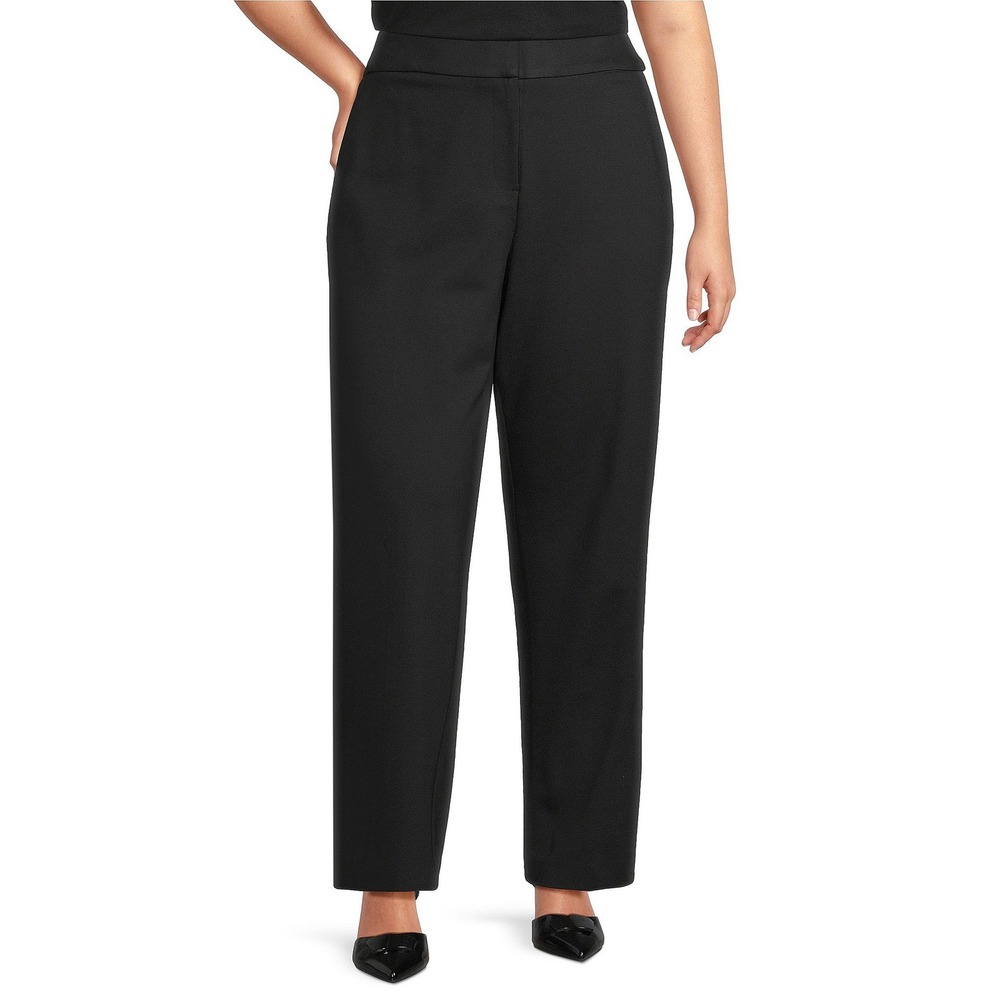 Investments Women's Dress Pants Sz 18 Black Side Zip Flat Front No Waistband